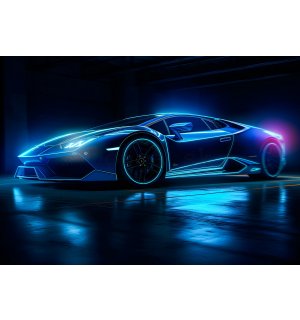 Fototapeta vliesová: Car Lamborghini luxurious neon - 152,5x104 cm