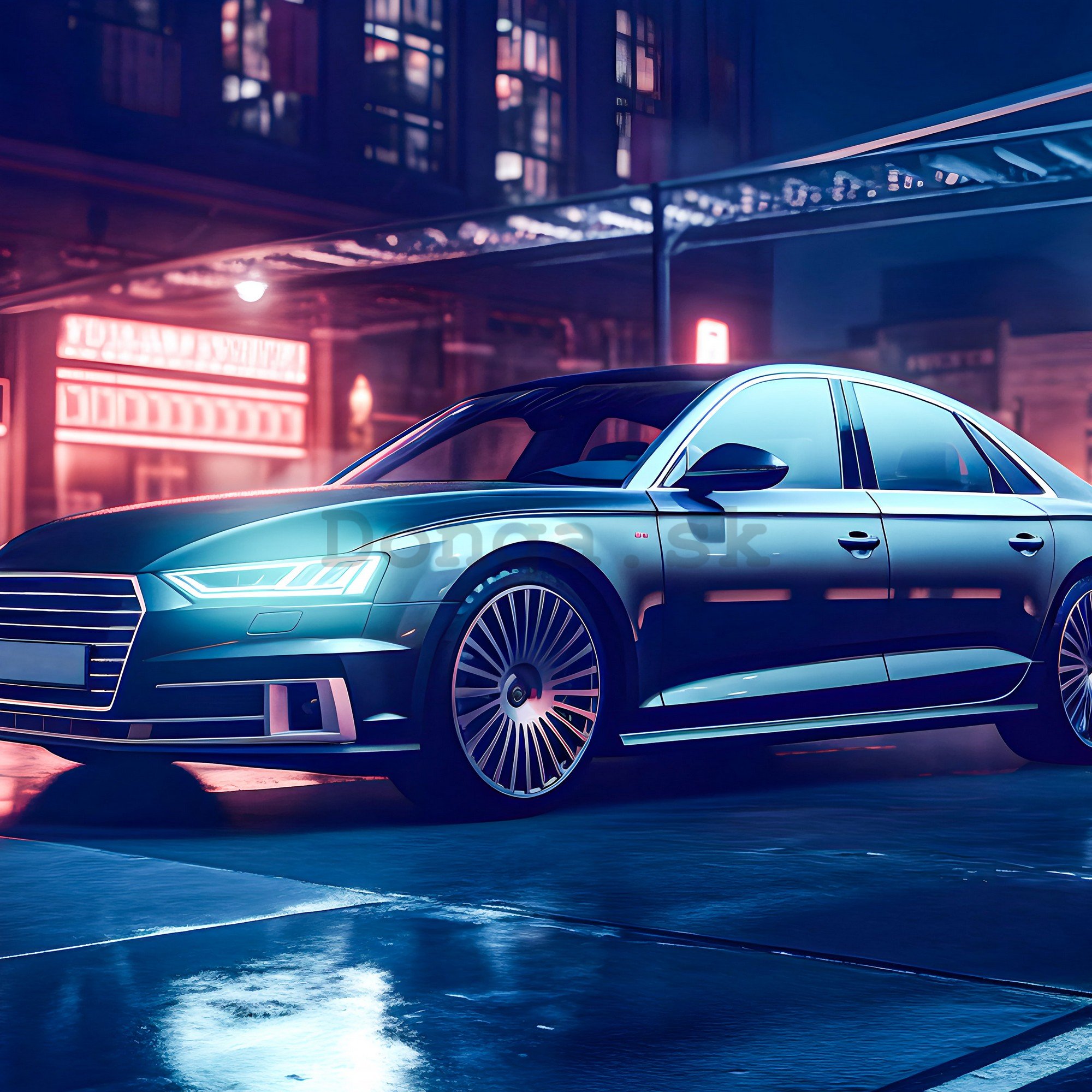 Fototapeta vliesová: Car Audi city neon - 152,5x104 cm
