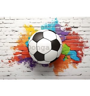 Fototapeta vliesová: Imitation brick wall football - 152,5x104 cm