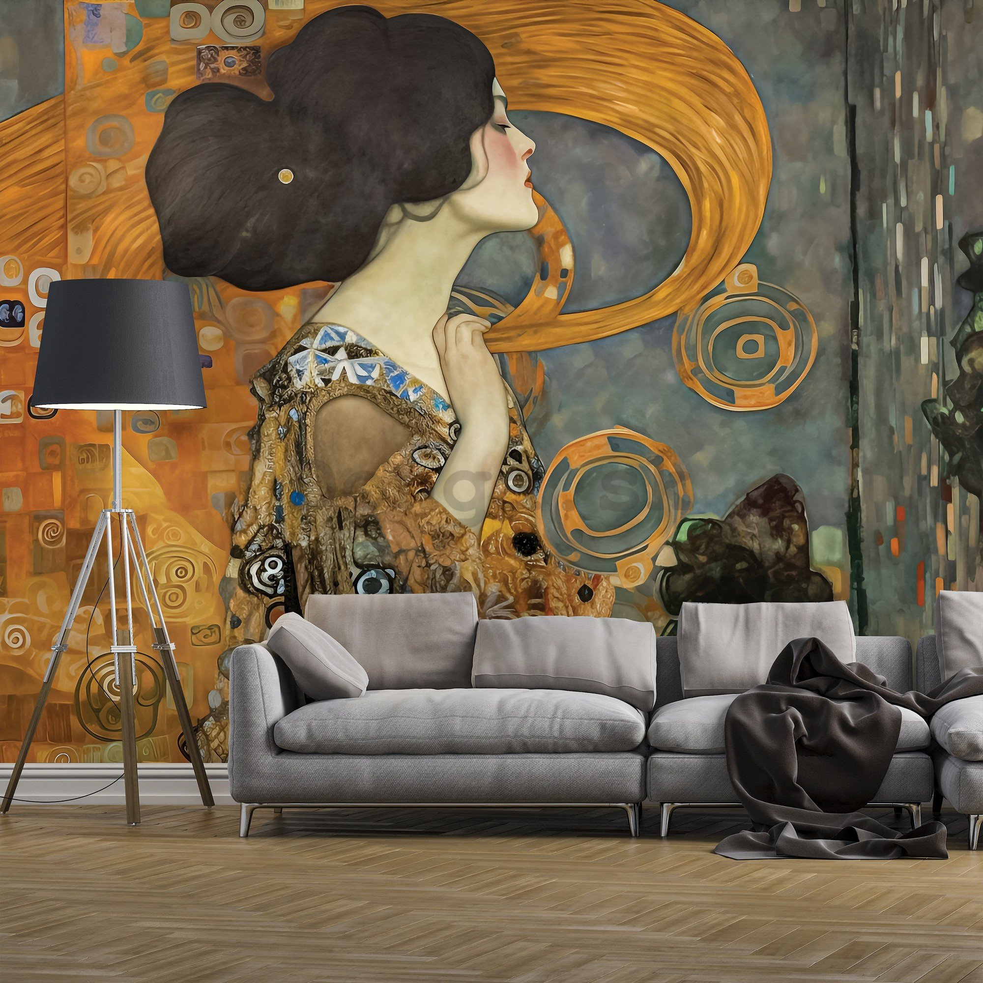 Fototapeta vliesová: Imitation painting woman Klimt - 152,5x104 cm