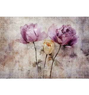 Fototapeta vliesová: Flowers Roses Structure - 152,5x104 cm