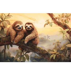 Fototapeta vliesová: Sloths Wild Animals - 152,5x104 cm