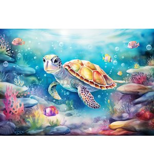 Fototapeta vliesová: For Children Animals Turtle - 152,5x104 cm