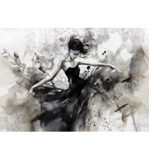 Fototapeta vliesová: Painting B&W concrete dancer - 104x70,5 cm
