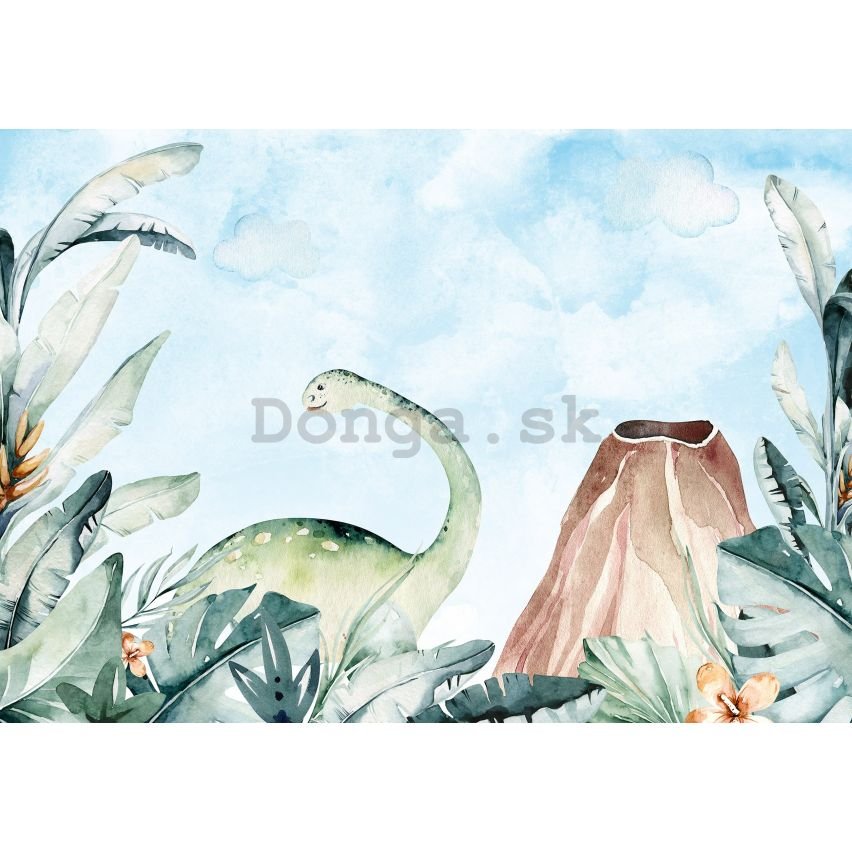 Fototapeta vliesová: For kids dinosaur watercolour - 104x70,5 cm