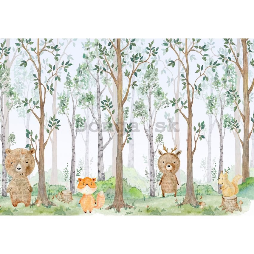 Fototapeta vliesová: For kids forest animals - 104x70,5 cm
