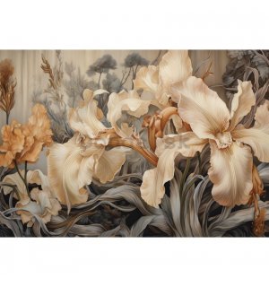 Fototapeta vliesová: Art Nature Beige flowers - 104x70,5 cm