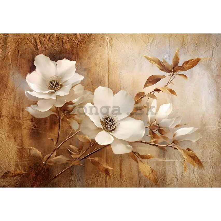 Fototapeta vliesová: Flowers Structure Retro Vintage Art Abstract - 104x70,5 cm