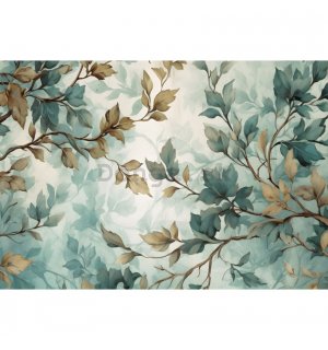 Fototapeta vliesová: Art Painted Leaves Branches - 104x70,5 cm