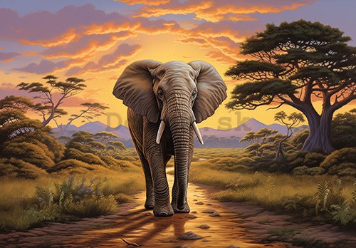 Fototapeta vliesová: Animals Elephant Safari - 104x70,5 cm