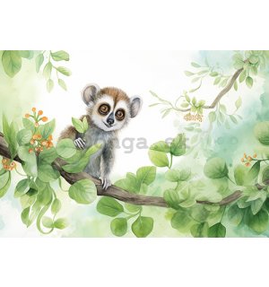 Fototapeta vliesová: For Children Animals Lemur - 104x70,5 cm