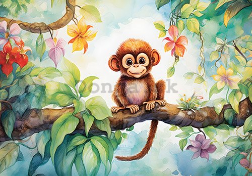 Fototapeta vliesová: For Children Animals Monkey - 104x70,5 cm