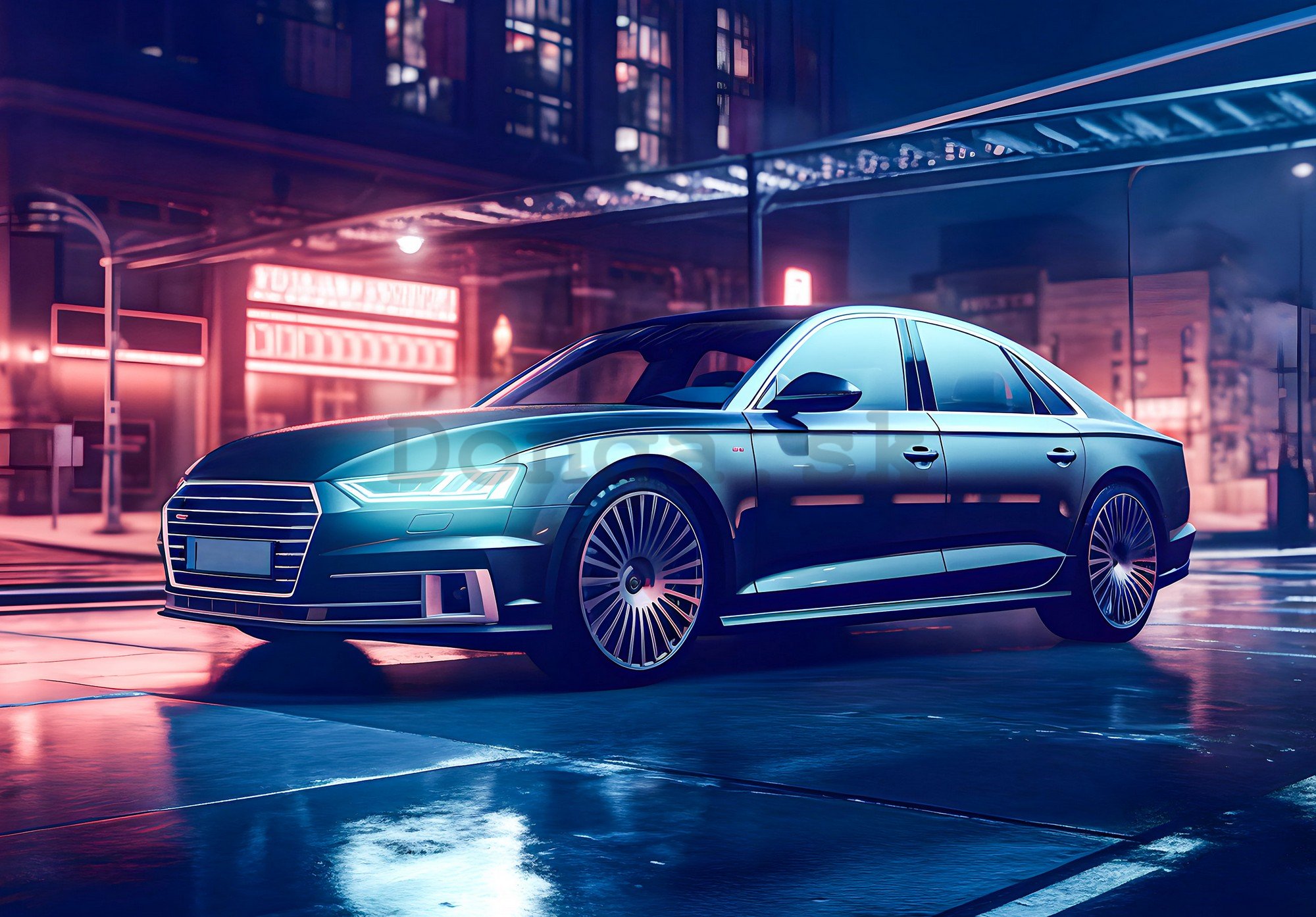 Fototapeta vliesová: Car Audi city neon - 208x146 cm
