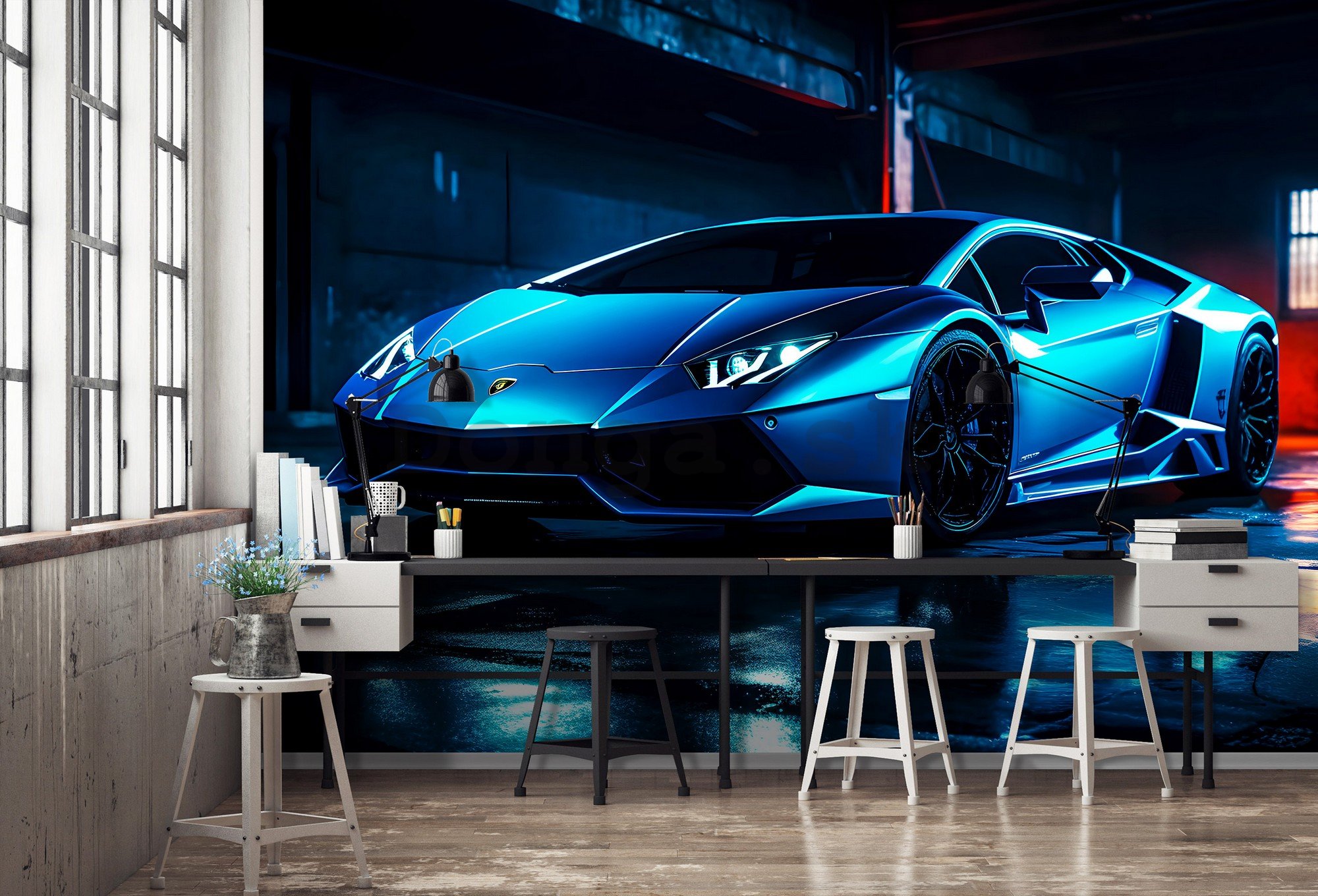 Fototapeta vliesová: Car Lamborghini luxurious neon (1) - 208x146 cm