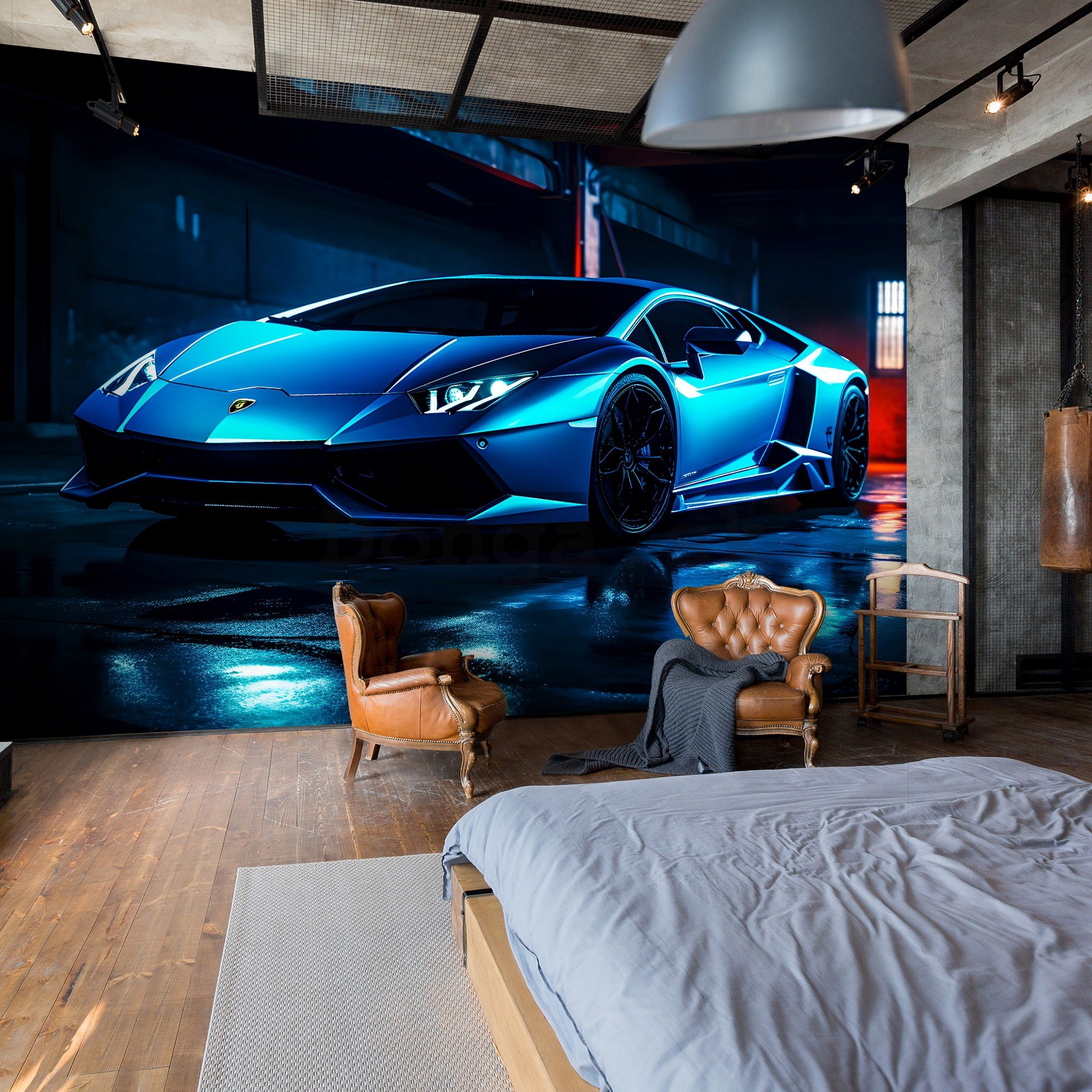 Fototapeta vliesová: Car Lamborghini luxurious neon (1) - 208x146 cm
