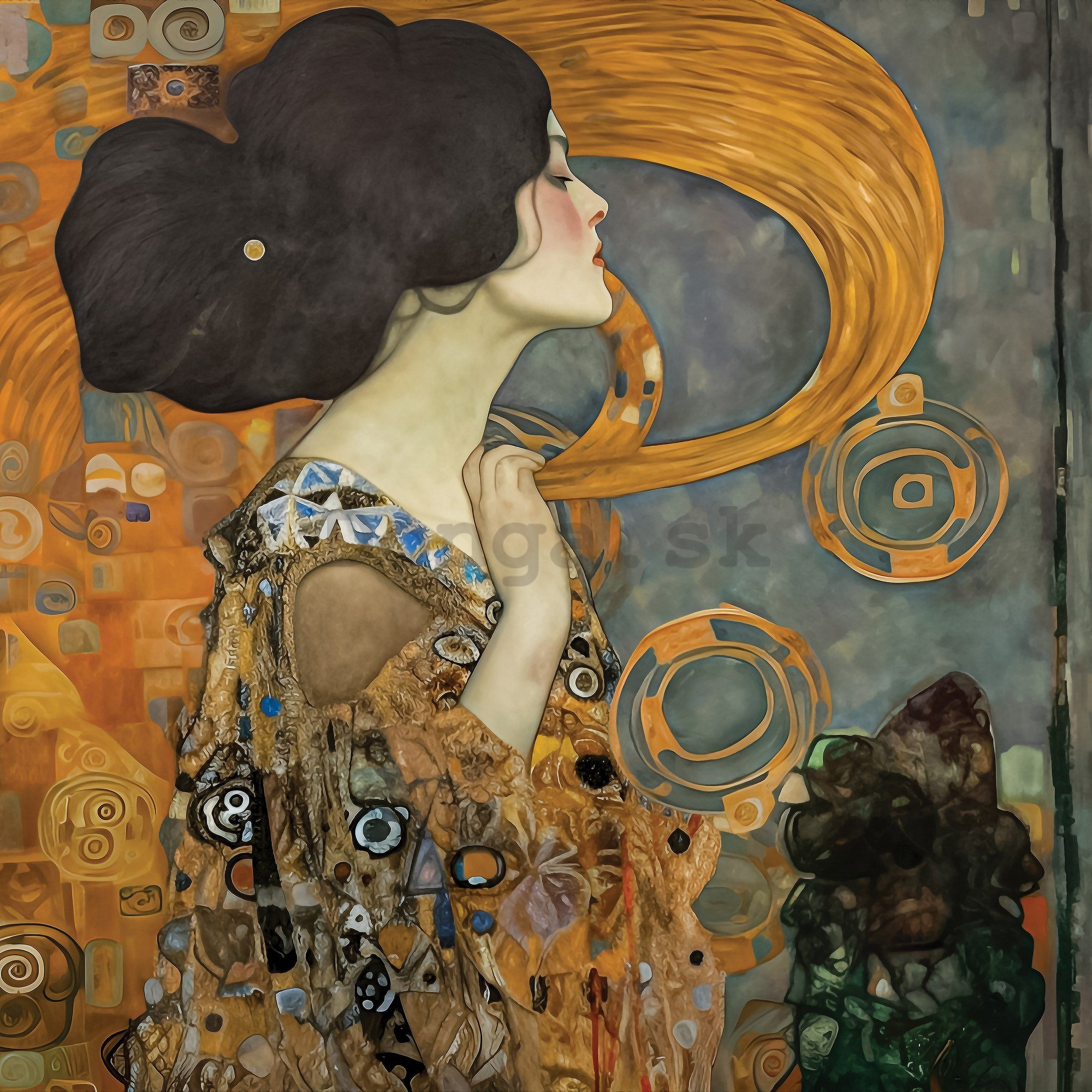 Fototapeta vliesová: Imitation painting woman Klimt - 208x146 cm