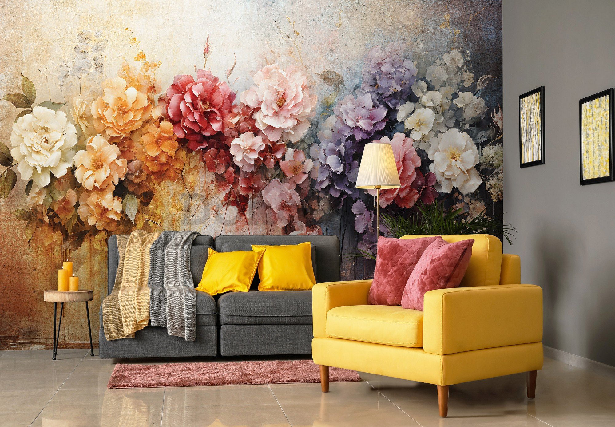 Fototapeta vliesová: Flowers Colorful Composition - 208x146 cm