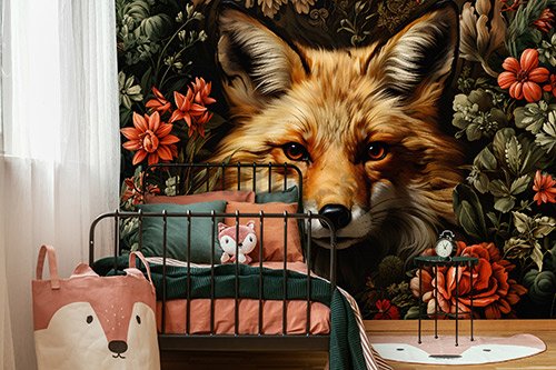 Fototapeta vliesová: Fox Flowers - 208x146 cm