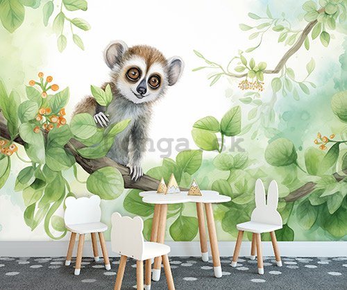 Fototapeta vliesová: For Children Animals Lemur - 208x146 cm
