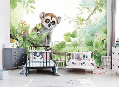 Fototapeta vliesová: For Children Animals Lemur - 208x146 cm