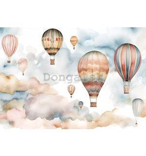 Fototapeta vliesová: For kids fairytale watercolour balloons (1) - 312x219cm