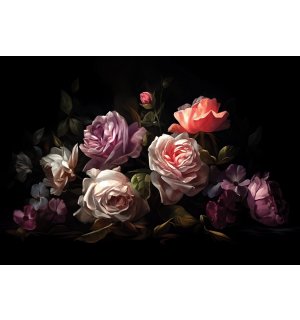 Fototapeta vliesová: Art painting flowers roses - 312x219cm