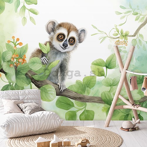 Fototapeta vliesová: For Children Animals Lemur - 312x219cm