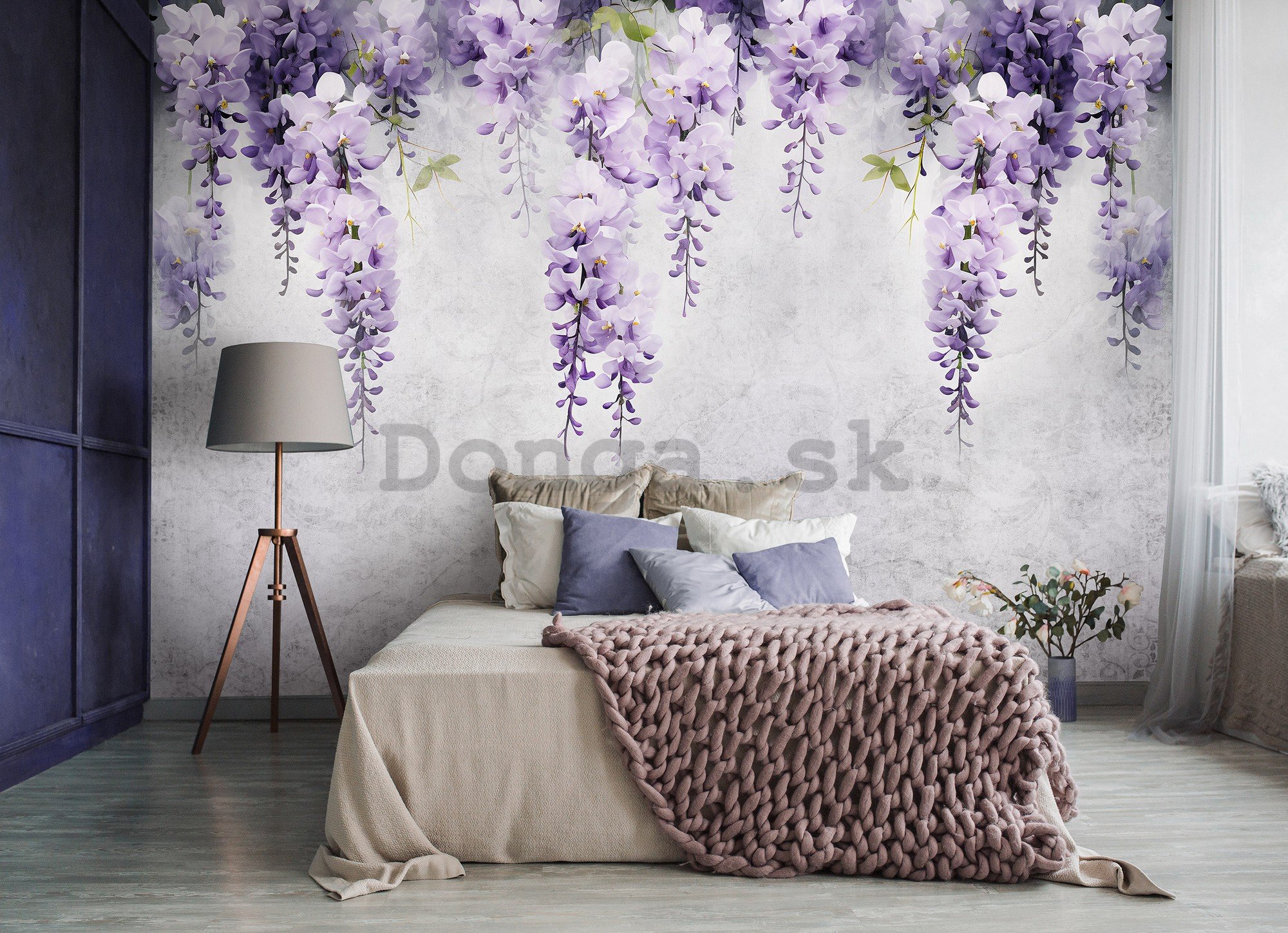 Fototapeta vliesová: Flowers Violet Wisteria Romantic (1) - 416x254 cm