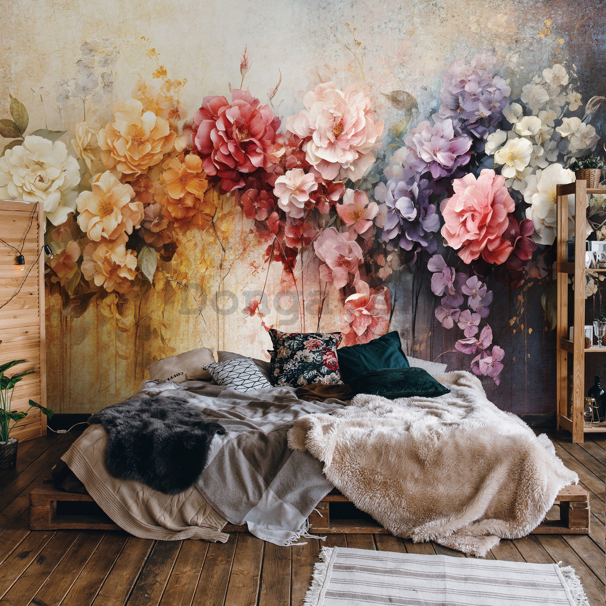 Fototapeta vliesová: Flowers Colorful Composition - 416x254 cm