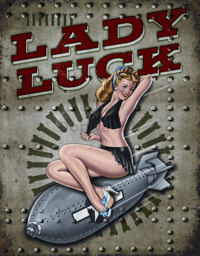 Plechová ceduľa - Lady Luck